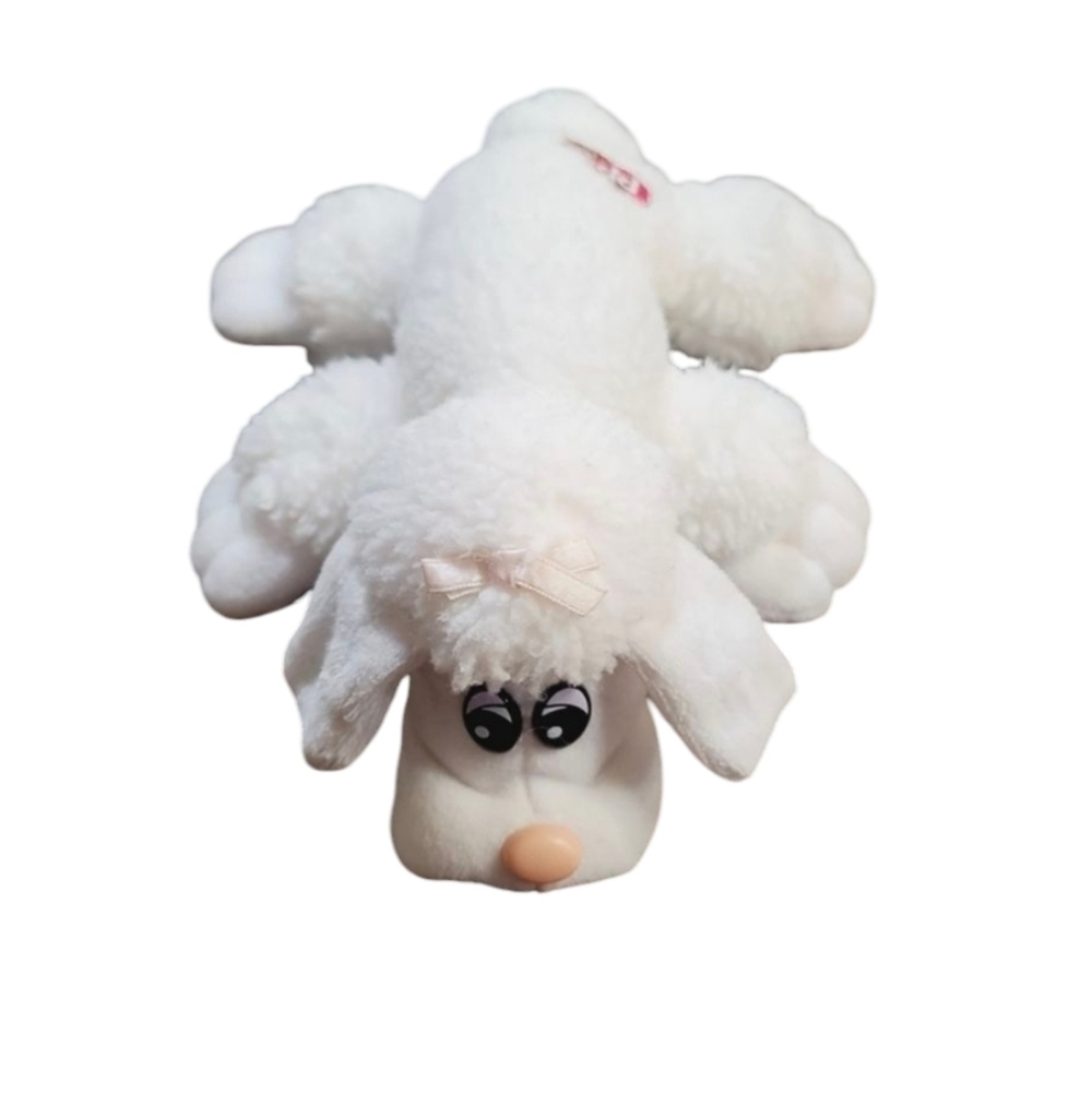 Vintage 80s 1980s Tonka Pound Puppies New Born White Poodle 9" Plush